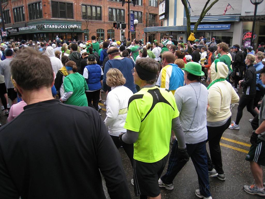 Shamrocks and Shenanigans 5K 2010 0280.jpg - The 2010 Shamrocks and Shenanigans 5K race in Ann Arbor MI. Cool and damp, and crowded. Well, lets walk awhile.